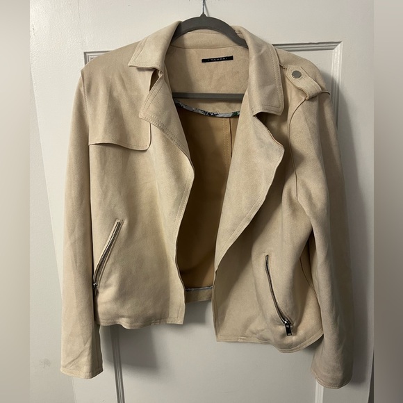 Tahari Cream Seude Style Jacket - Picture 1 of 4
